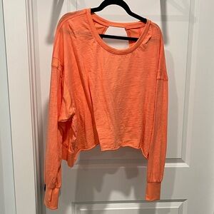Women's Orange Long Sleeve Top